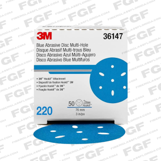 3" 220GRT HOOKIT BLUE ABRASIVE DISCS
