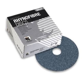 5 inch Indasa Rhynofibre Z Silver fiberglass grinding disc with 7/8 inch center hole