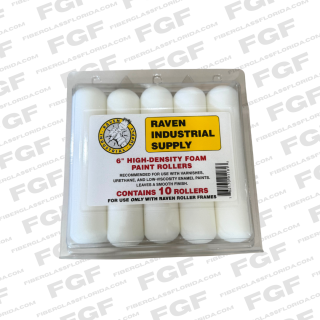 6" HIGH DENSITY FOAM ROLLER 10PK